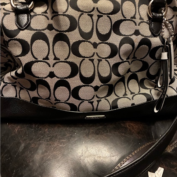 Coach Black and Tan Signature Tote - Picture 9 of 10
